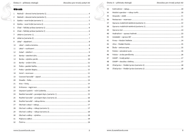Zkouška pro trvalý pobyt A2: 50 dialogů (Úloha 2) - Image 2