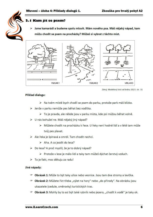 Zkouška pro trvalý pobyt A2: Mluvení, úloha 4 - příklady dialogů 1. - Image 3
